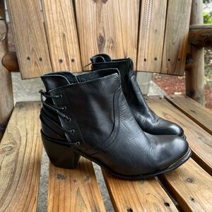 Sixtyseven Blake Laced Back Ankle Bootie Womens 8 EU 39 Black Boot